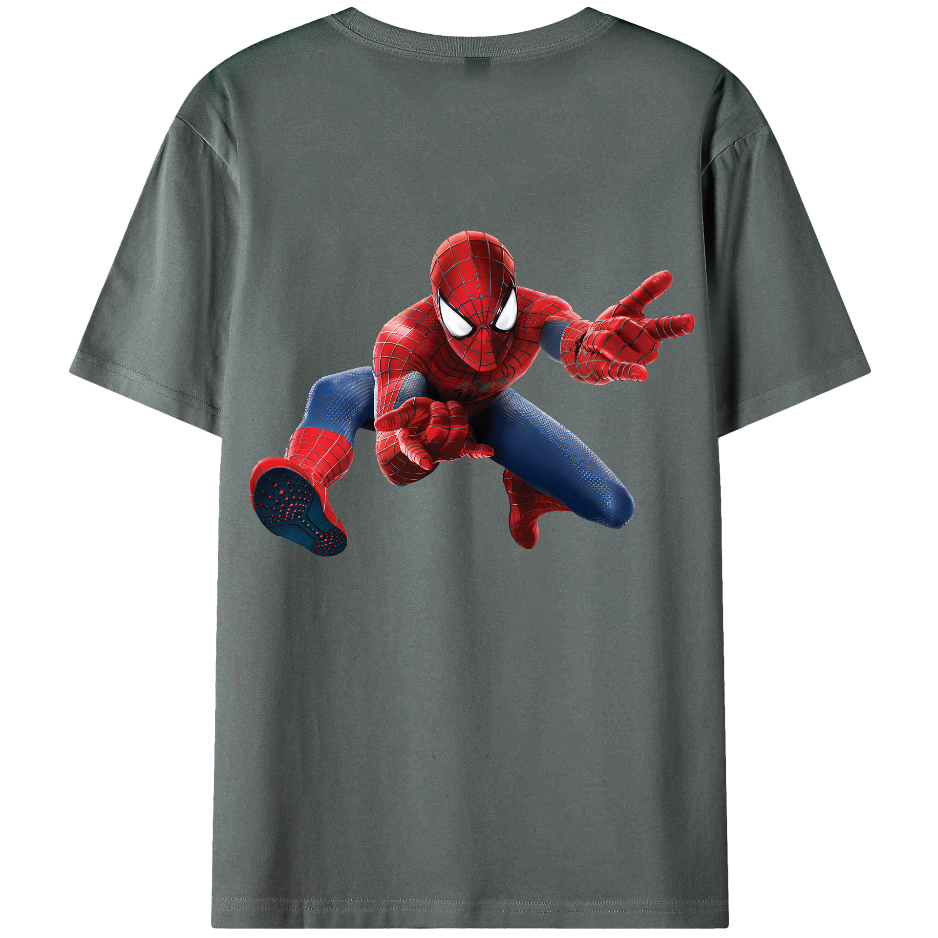 （画像用） Spider Man スパイダーマン 綿100％半袖Tシャツ（背面プリント）